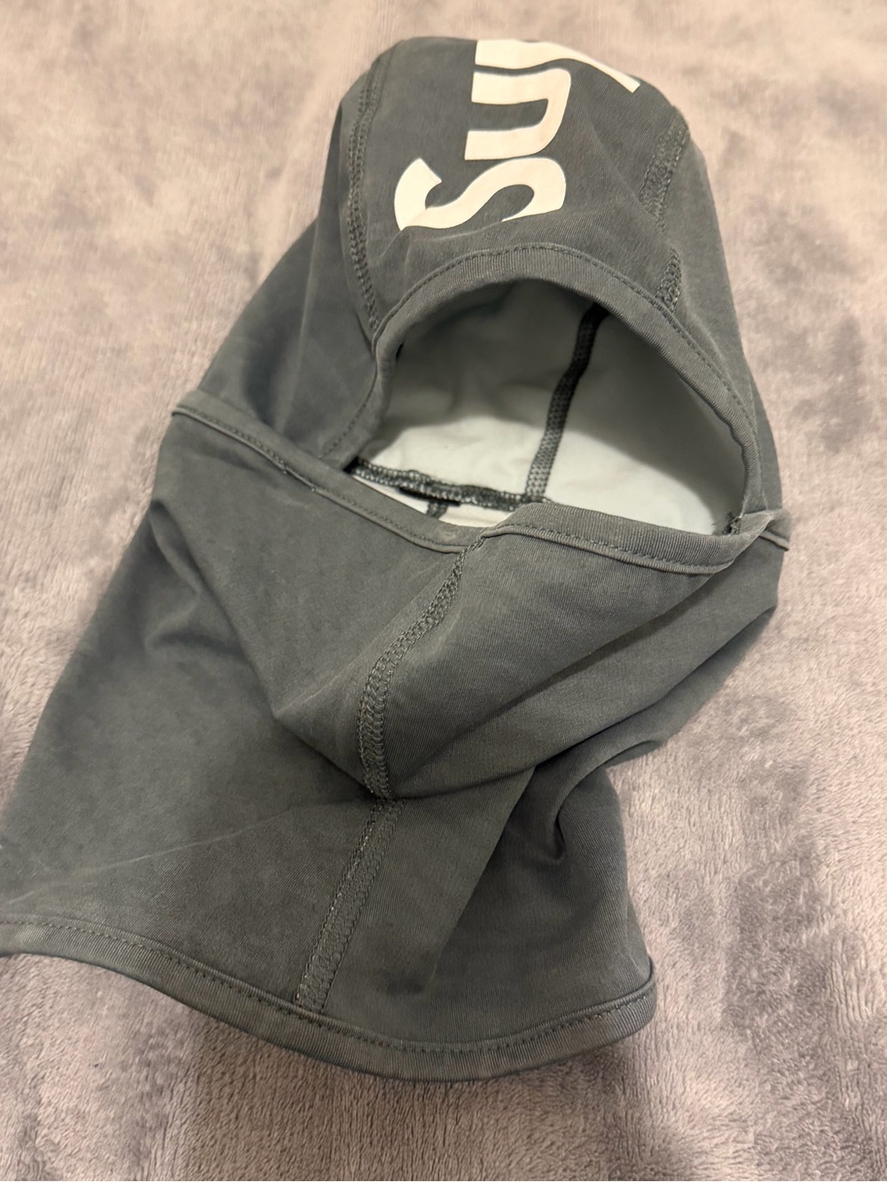 Supreme Gray Hoodie with Red Logo Tag